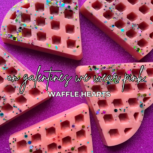 On Galentine's We Wear Pink | Valentine Waffle Heart 